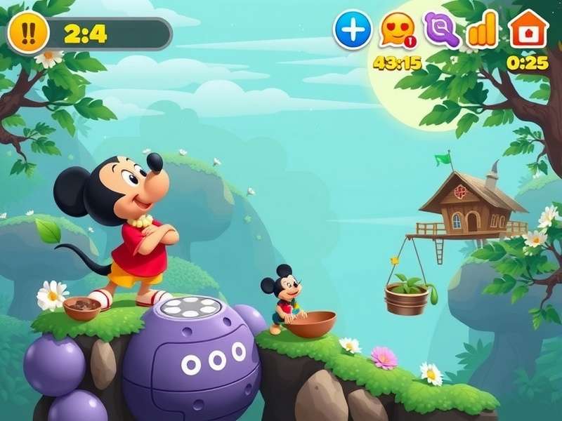 A person playing a Disney game on a tablet and smartphone