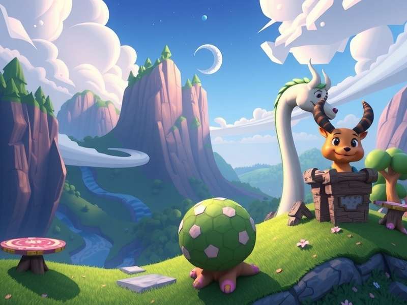 A vibrant scene from Disney Dreamlight Valley showing characters and landscapes