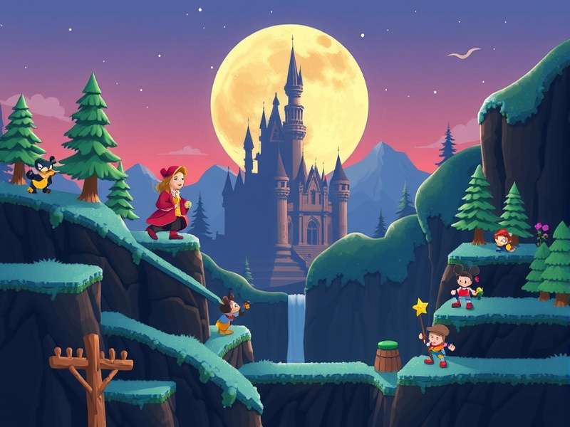 Collection of classic Disney game cartridges and consoles