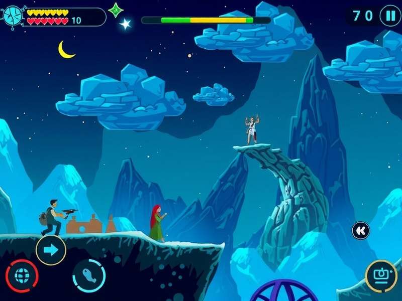 Magical Disney landscape with floating lights and a castle in the distance