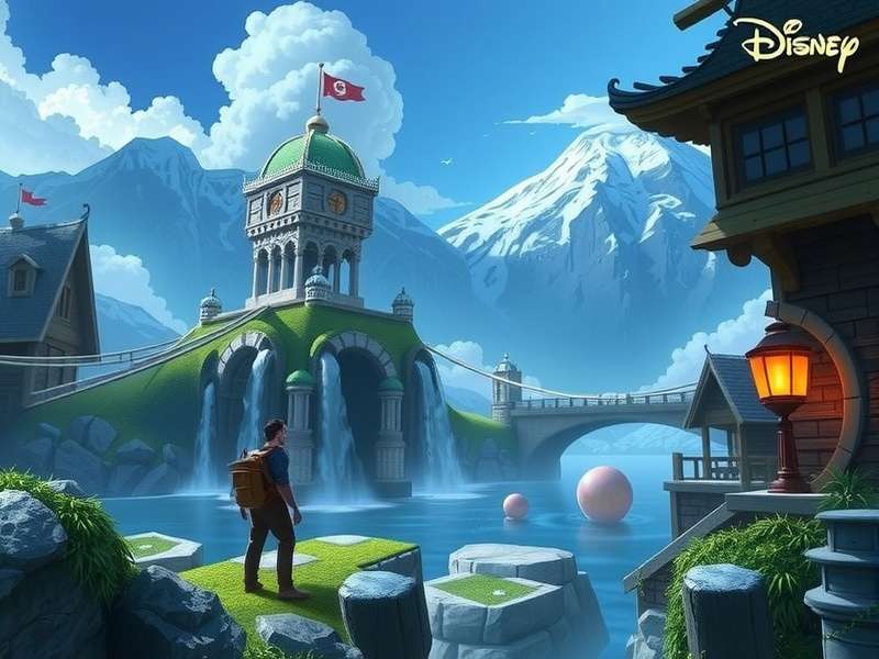 A vibrant collage of classic and modern Disney PC game characters and scenes