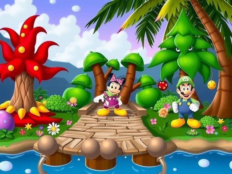 Retro Disney gaming console with old cartridges