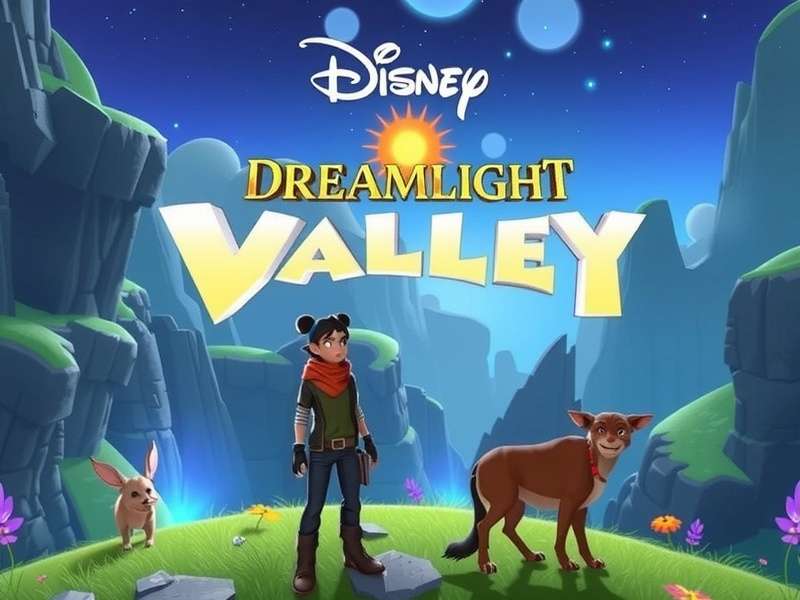 Disney Dreamlight Valley PC gameplay screenshot showing vibrant valley