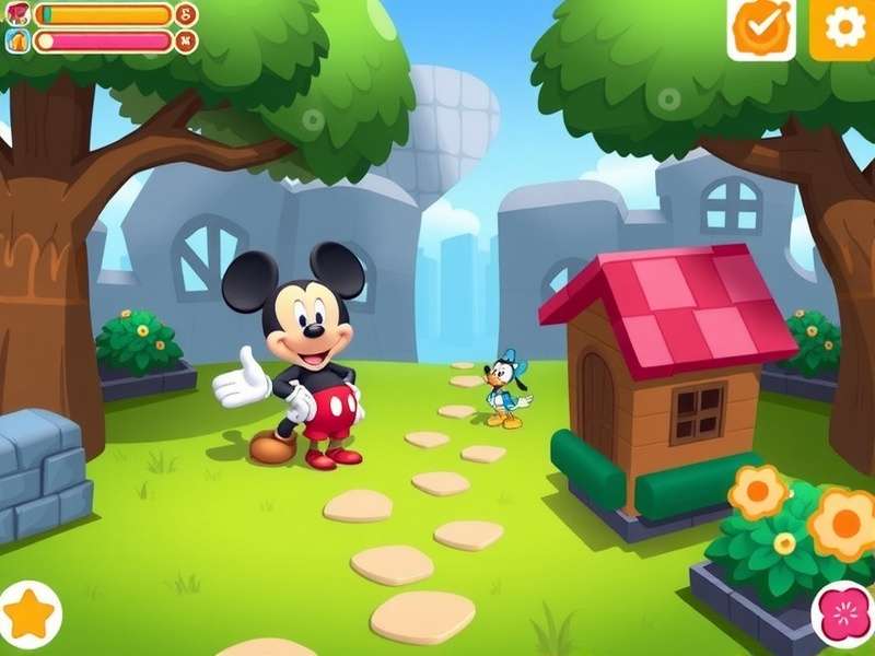 Colorful Disney-themed playroom with toys and games