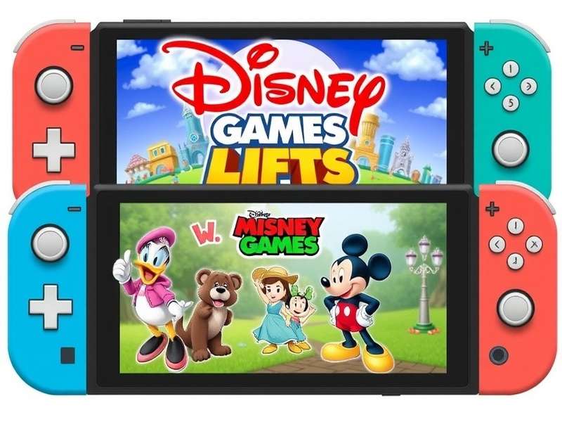 Nintendo Switch Lite with Disney game cases