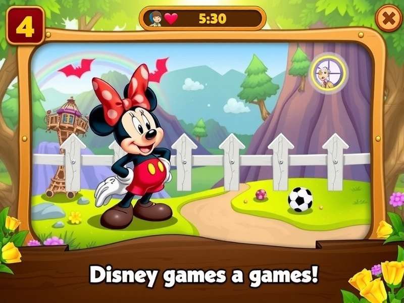 A happy toddler playing a Disney game on a tablet, featuring Mickey Mouse