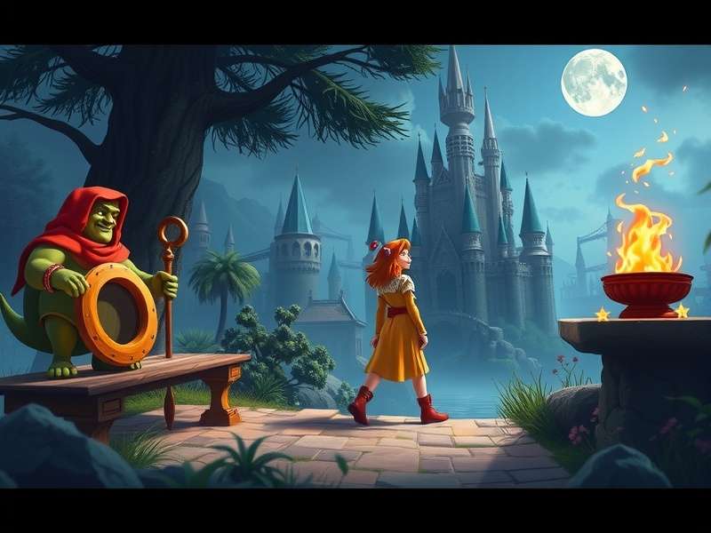 A modern gaming setup with a retro console playing Disney's Aladdin