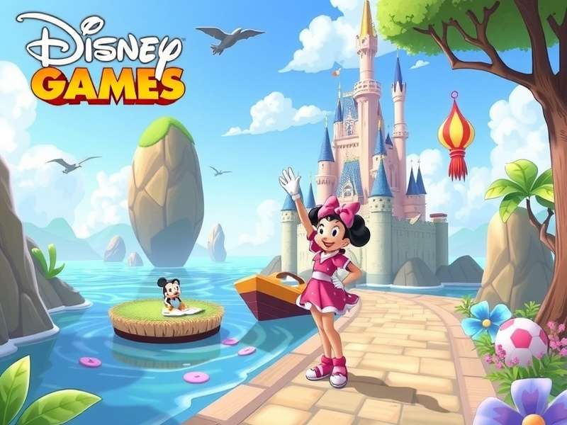 Nintendo Switch console with Disney games collection on a colorful background