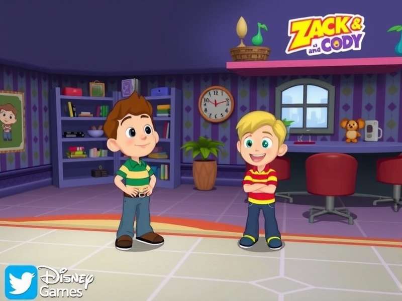 Disney Games Suite Life Of Zack And Cody — main game artwork featuring Zack and Cody in the Tipton Hotel