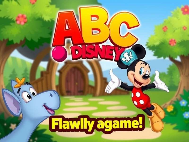 Kids playing Abc Disney Games on a tablet in a colourful playroom