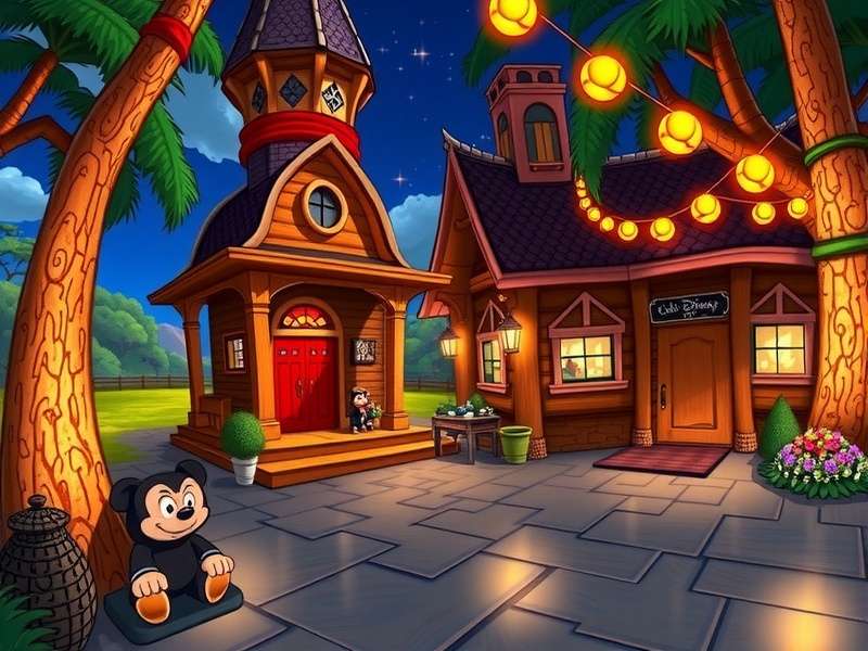 A nostalgic collection of classic Disney PC game CD-ROMs and a retro computer setup