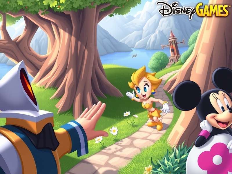Disney Games Online – A vibrant montage of Disney characters and gaming consoles representing the magic of playdisneygame.com
